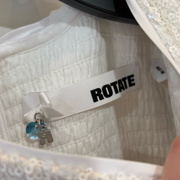 ROTATE Smocked Sequin Midi Dress - Picture 9 of 9